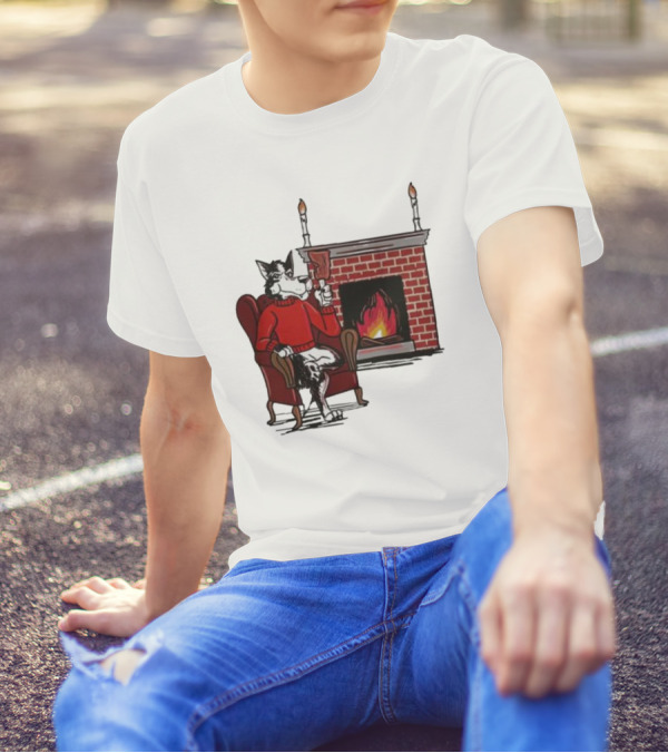 Ncs Fireplace Cozy Winter Wolf By The Hearth T-Shirt