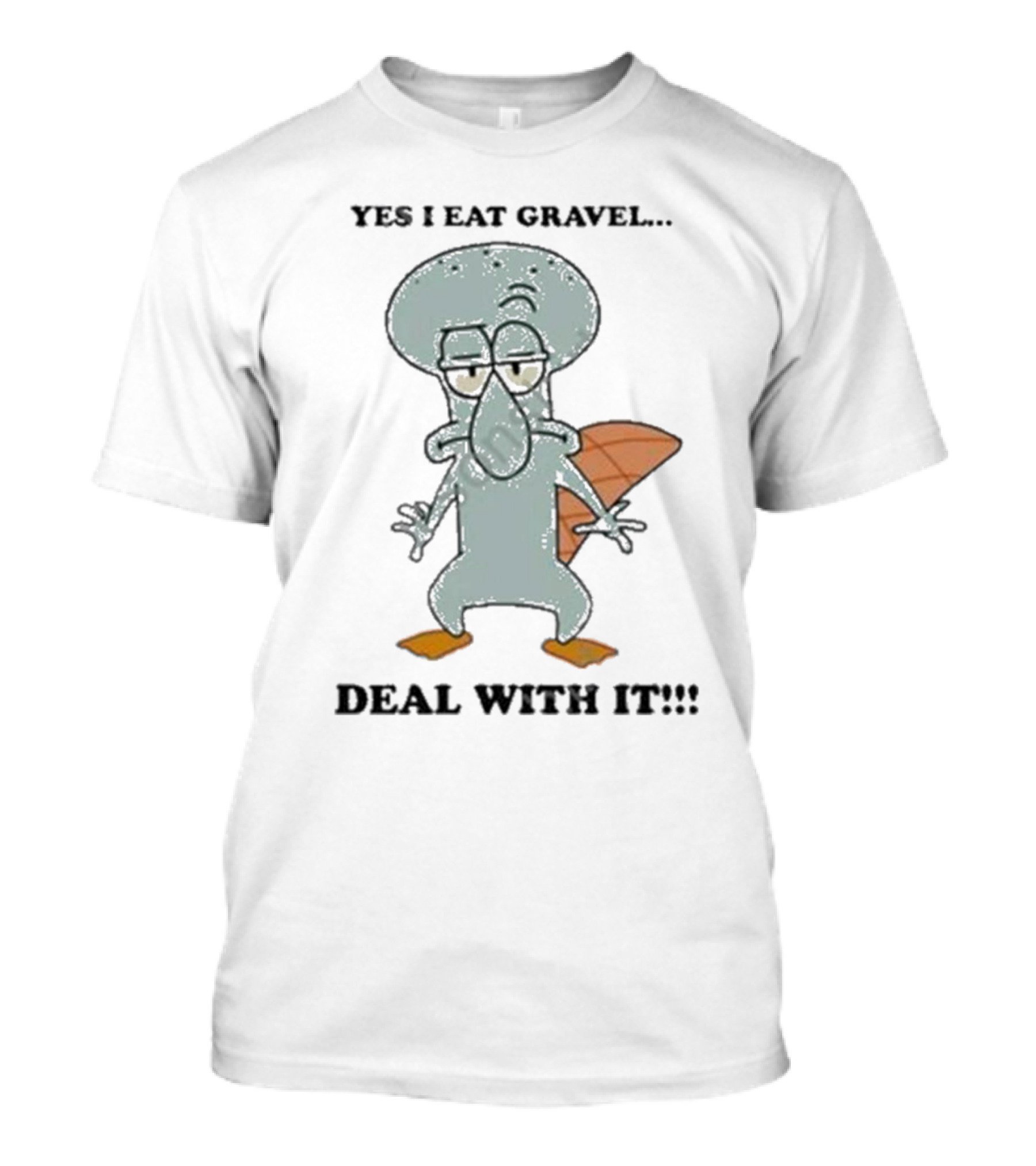 Nescartridges Yes I Eat Gravel Deal With It Angry Cartoon Beaver Character T-Shirt