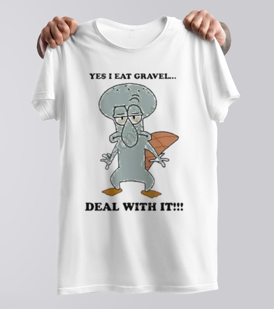 Nescartridges Yes I Eat Gravel Deal With It Angry Cartoon Beaver Character T-Shirt