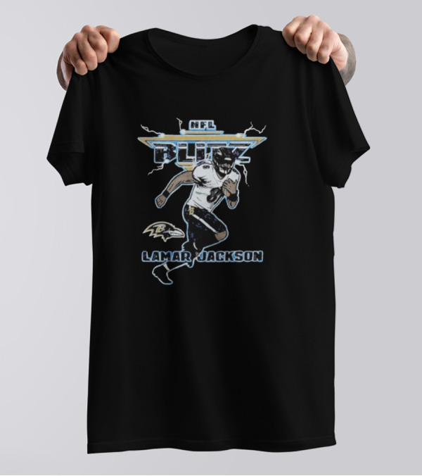 NFL Blitz Baltimore Ravens Lamar Jackson T-Shirt