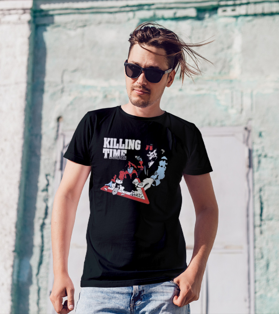 Killing Time Dealer Joker Playing Cards Motif T-Shirt