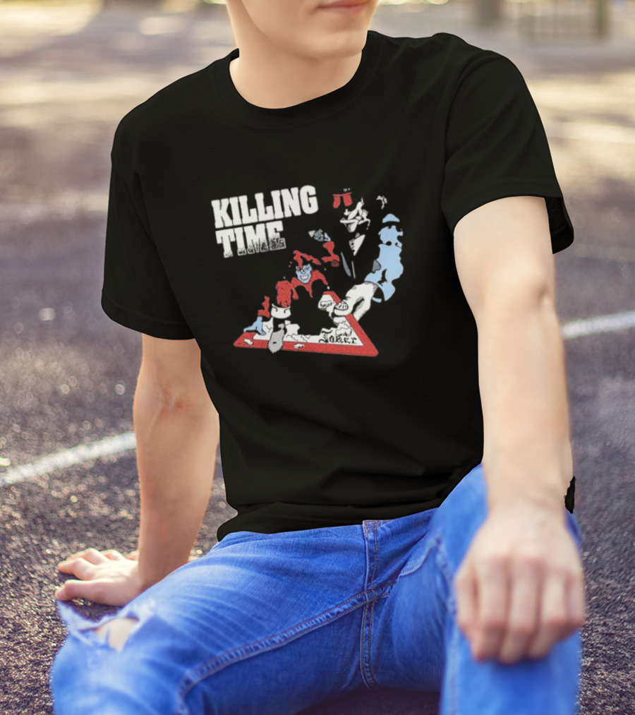 Killing Time Dealer Joker Playing Cards Motif T-Shirt