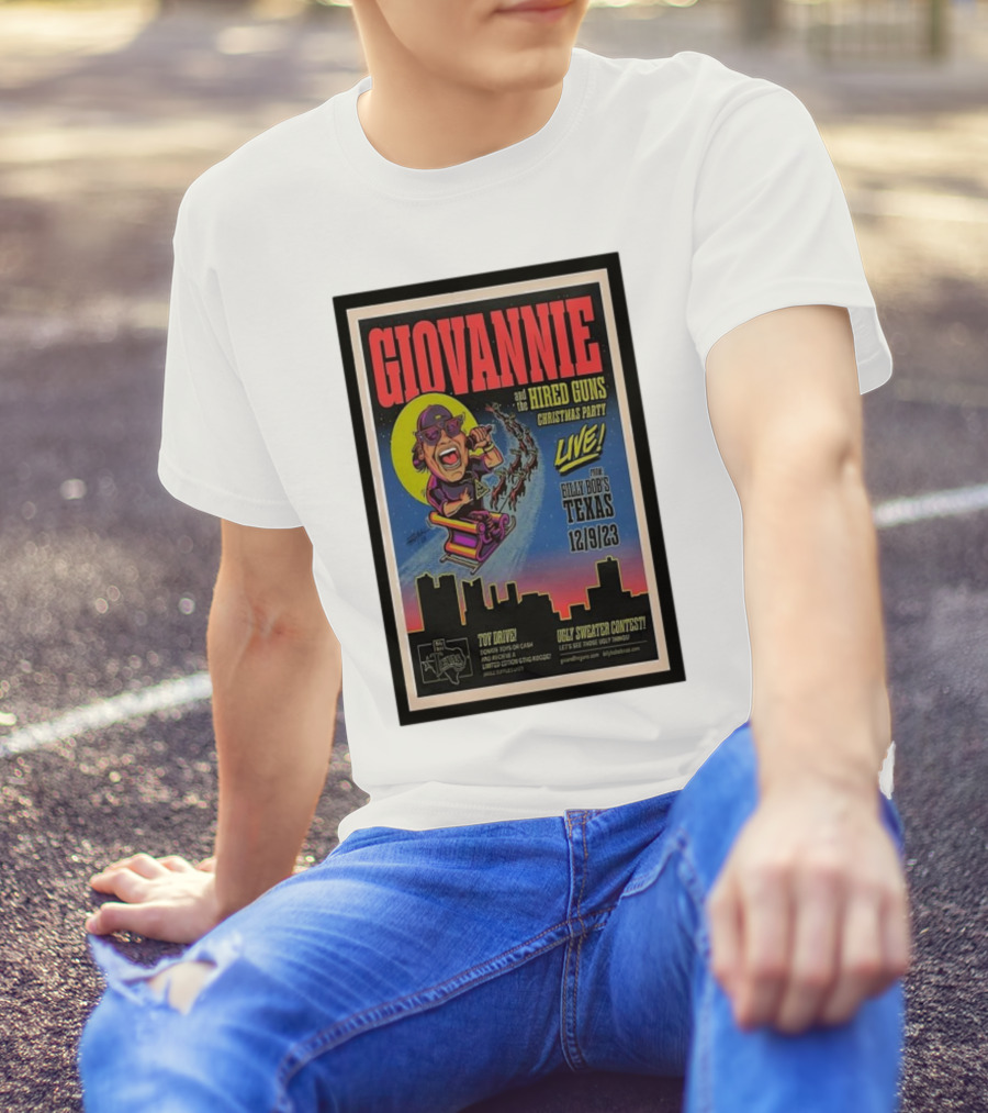 Giovannie And The Hired Guns Christmas Party Live Billy Bob’s Texas 12-9-23 Toy Drive Ugly Sweater Contest T-Shirt