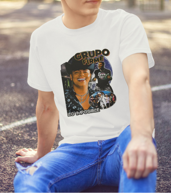 Grupo Firme Lo Imposible Cactus Cowboy Space Collage T-Shirt