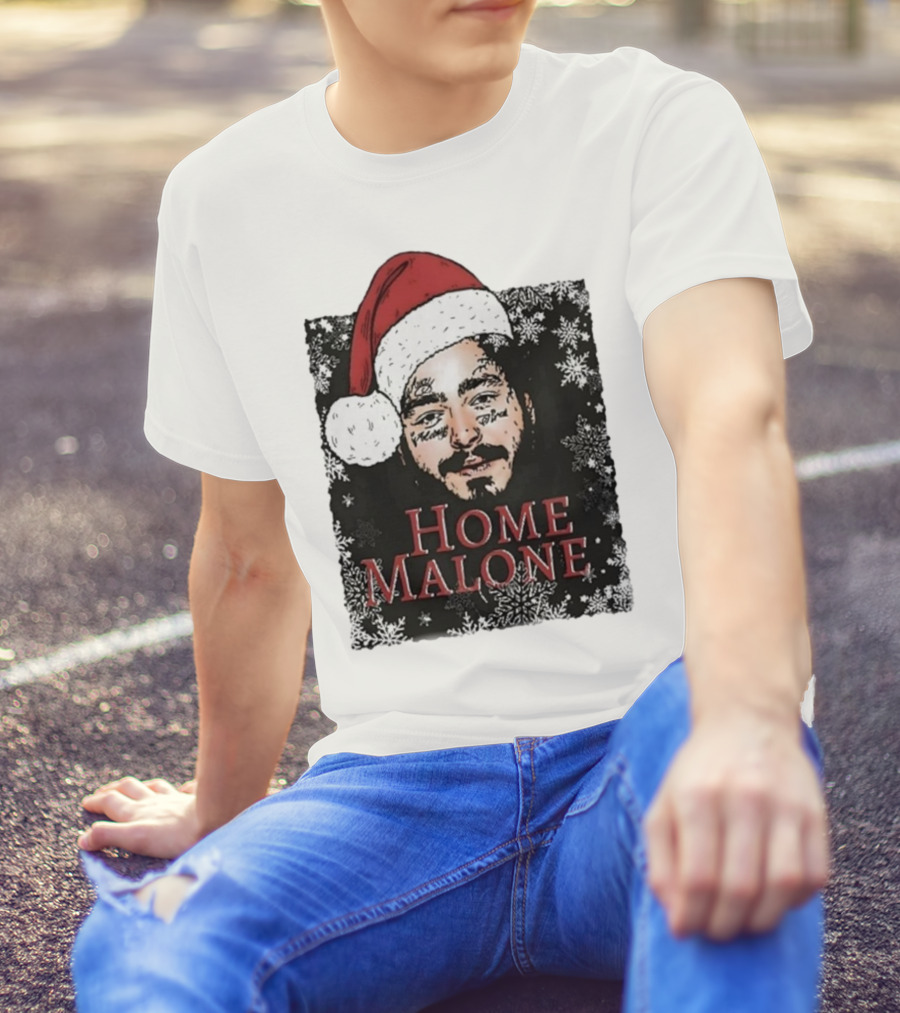 Home Malone Swea Funny Christmas Sweathirt Home Alone Sweathirt Ghost Malone Post Malone Dallas Cowboys Snowflakes Santa Hat T-Shirt