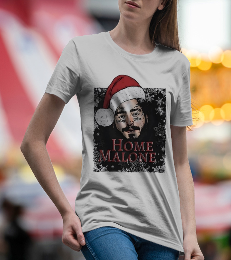 Home Malone Swea Funny Christmas Sweathirt Home Alone Sweathirt Ghost Malone Post Malone Dallas Cowboys Snowflakes Santa Hat T-Shirt