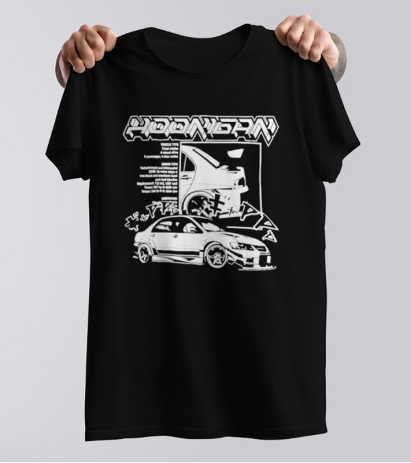 Hoonigan Racing Team 9nine9 Turbocharged Performance Car Graphic Japan Styling T-Shirt