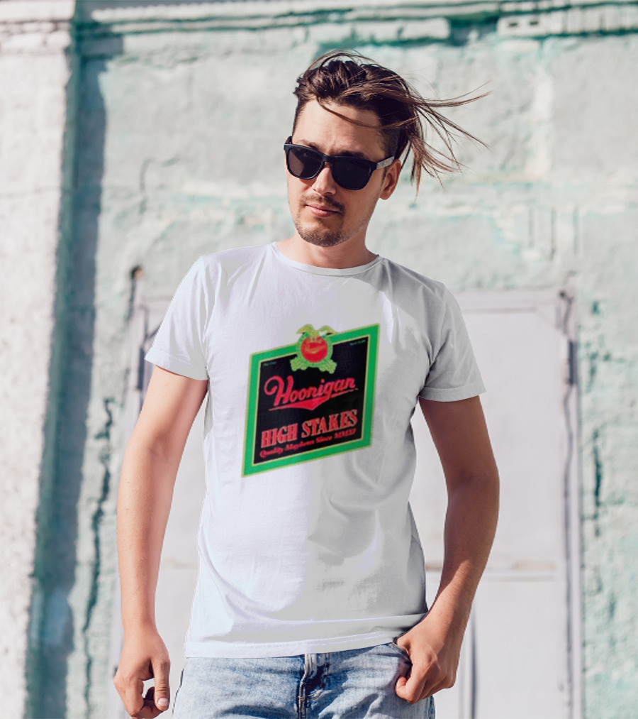 Hoonigan High Stakes Quality Mayhem Since MMXI Retro Apple Crate Label T-Shirt