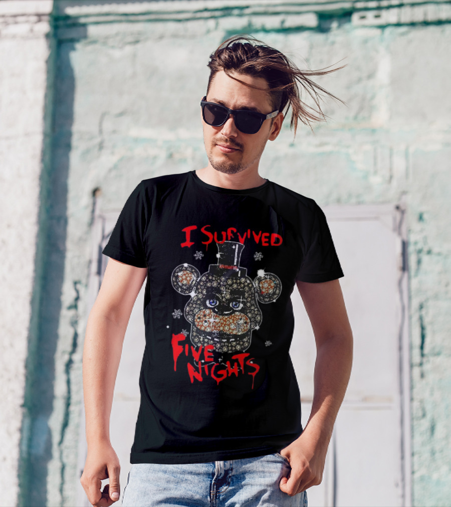 Five Nights Survival Glitter Bear Face T-Shirt