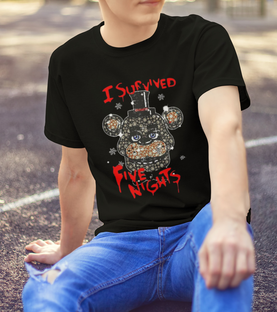 Five Nights Survival Glitter Bear Face T-Shirt