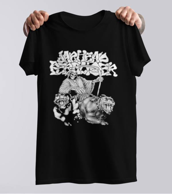 Jarhead Fertilizer Grim Reaper With Pitbull Dogs T-Shirt