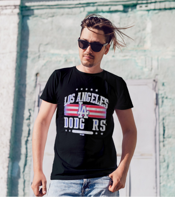 Los Angeles Dodgers Americana LA Stripes Stars T-Shirt