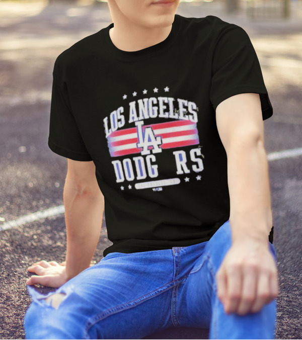 Los Angeles Dodgers Americana LA Stripes Stars T-Shirt