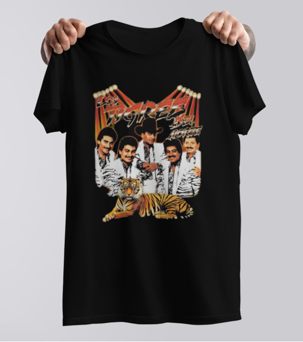 Los Tigres Del Norte Band Members With Tiger Image T-Shirt