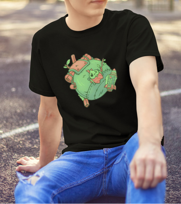 Backpack Friend Bag Camping Adventure With Alien And Rocket Details T-Shirt