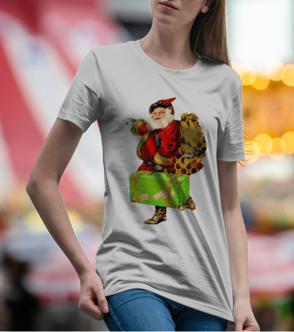 Market Designer Santa Vintage Luggage T-Shirt