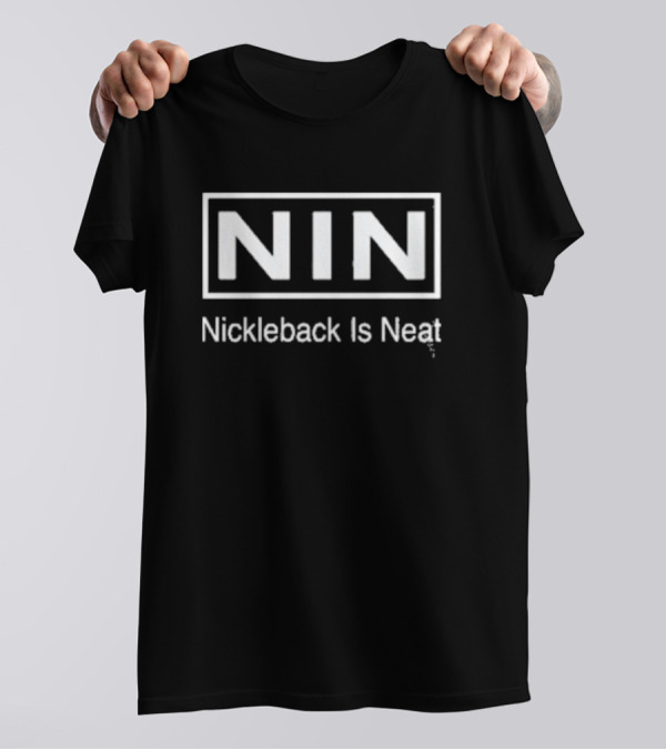 NIN Nickleback Is Neat Black And White T-Shirt