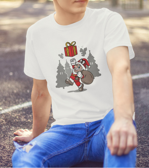 Super Merry O Super Mario Santa Claus Christmas Nintendo Funy T-Shirt