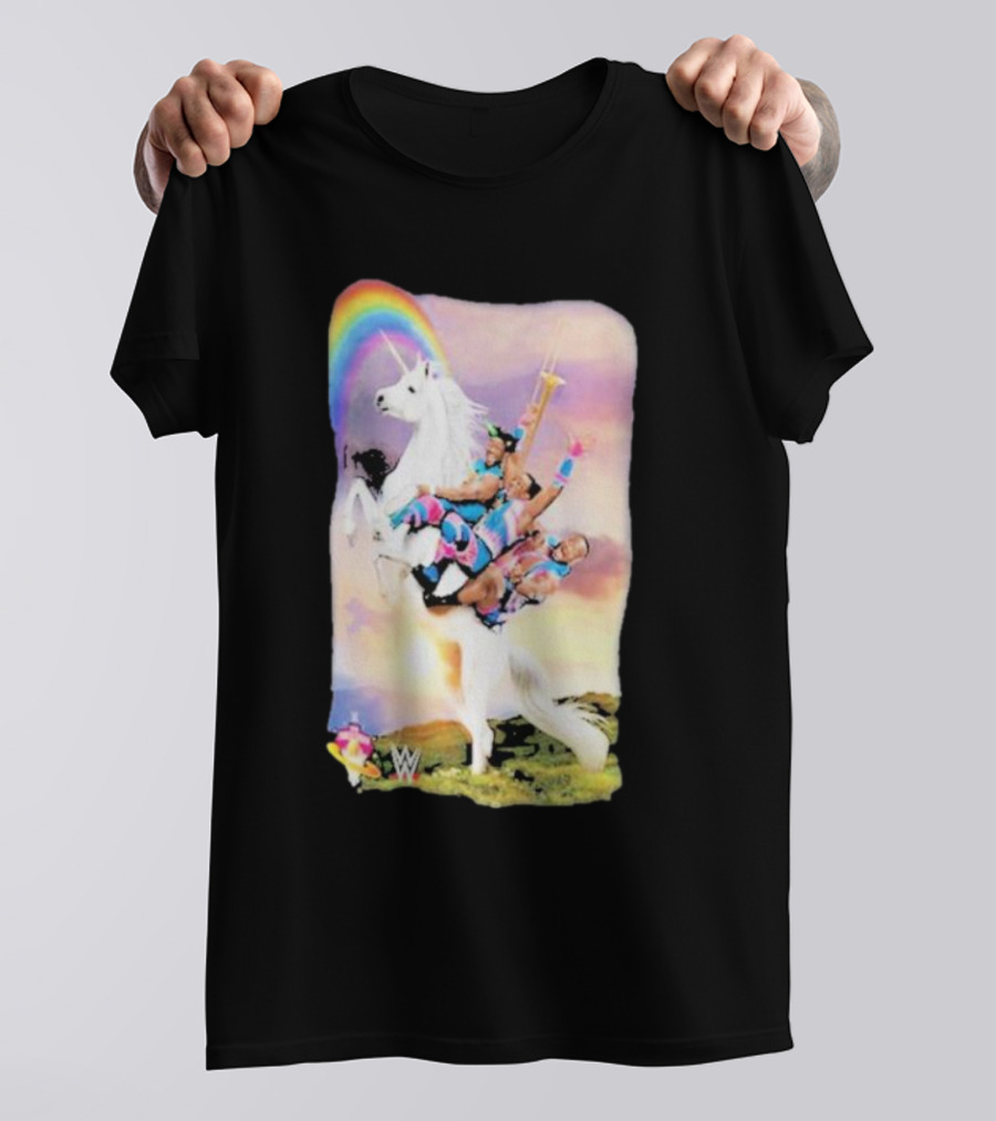 WWE New Day Riding Unicorn With Rainbow Ripple Junction T-Shirt