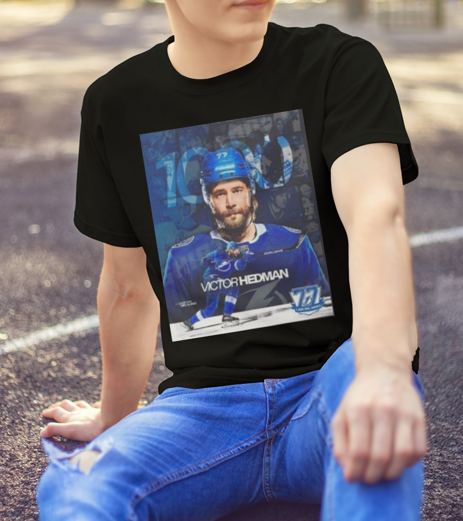 Victor Hedman 1000 NHL Games Milestone T-Shirt