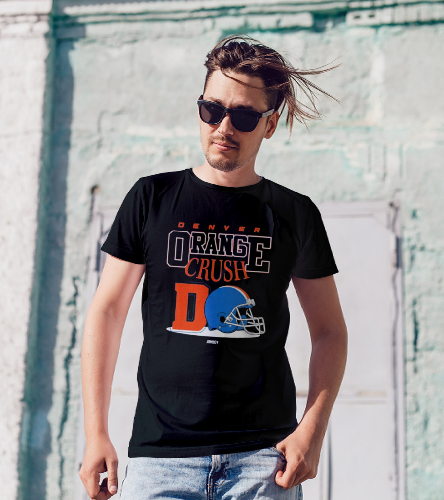 Denver Broncos Orange Crush Retro Helmet Logo D Jomboy T-Shirt