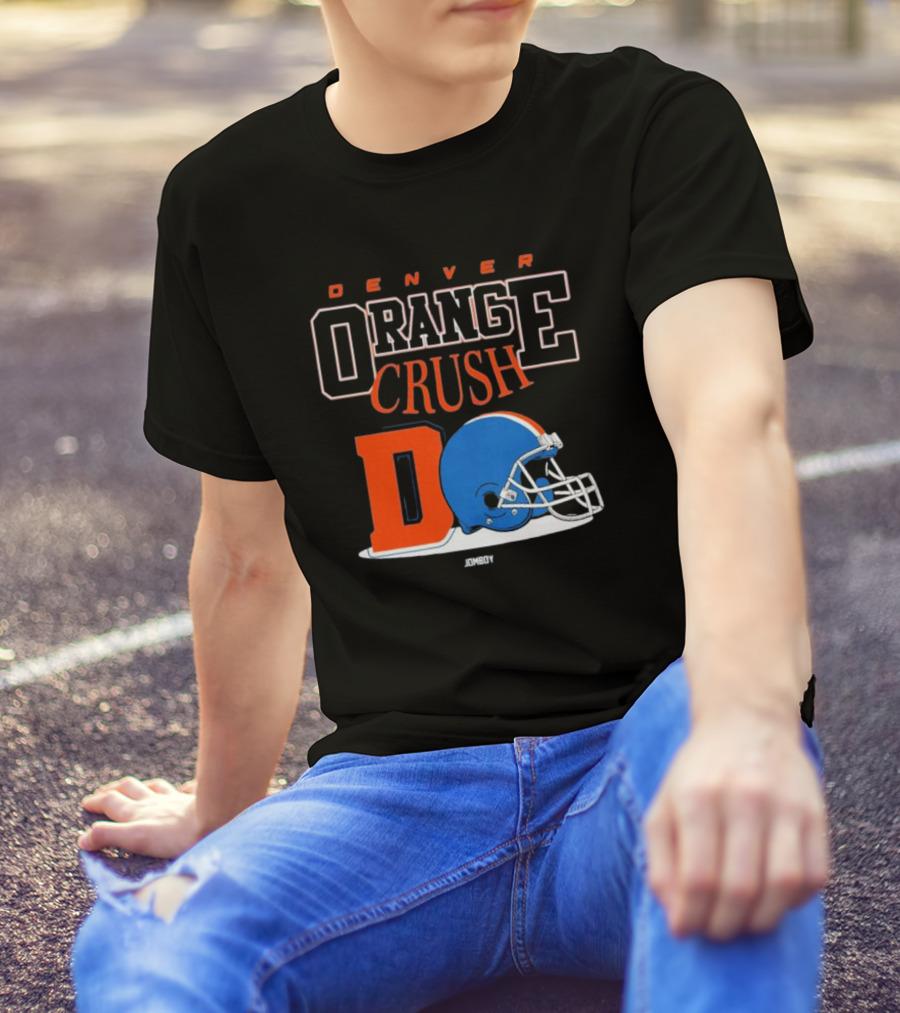 Denver Broncos Orange Crush Retro Helmet Logo D Jomboy T-Shirt