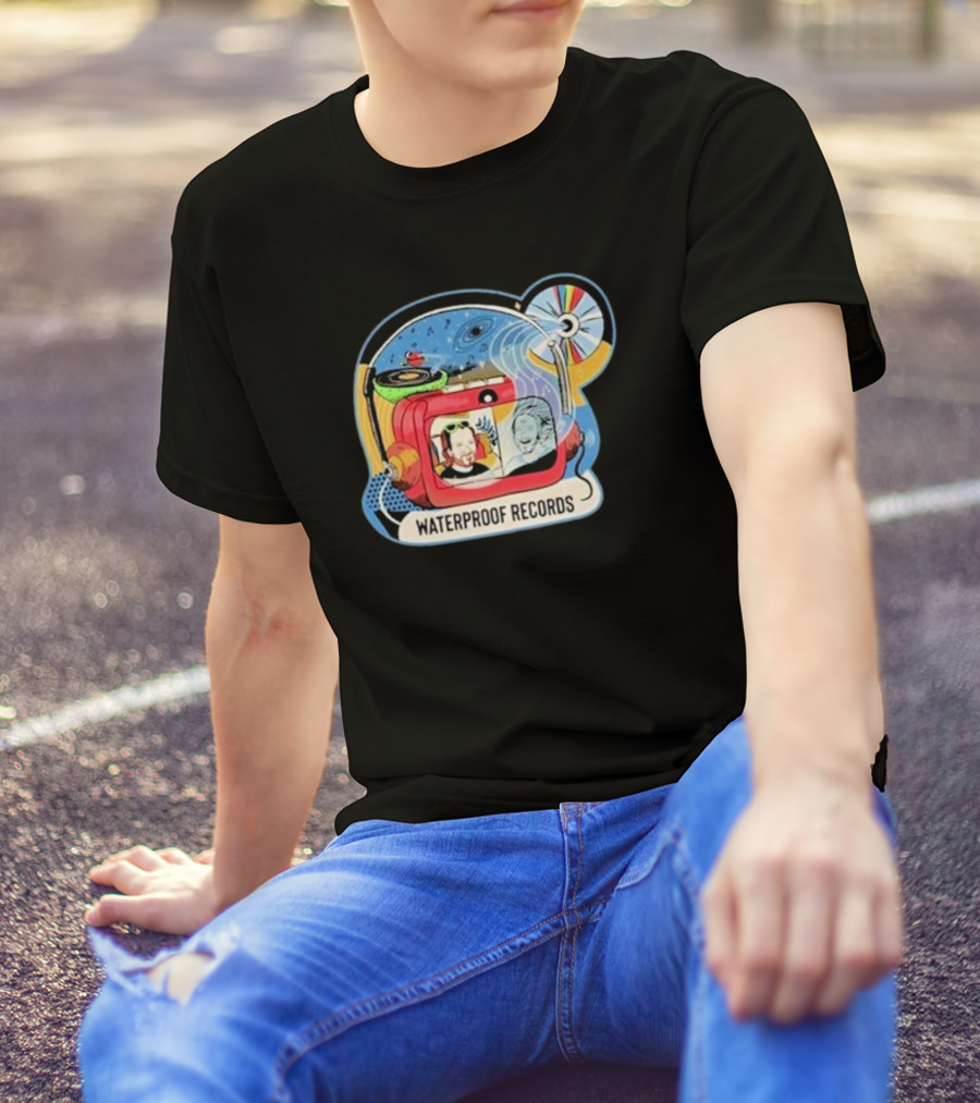 Waterproof Records Cosmic Vinyl And TV Adventure T-Shirt