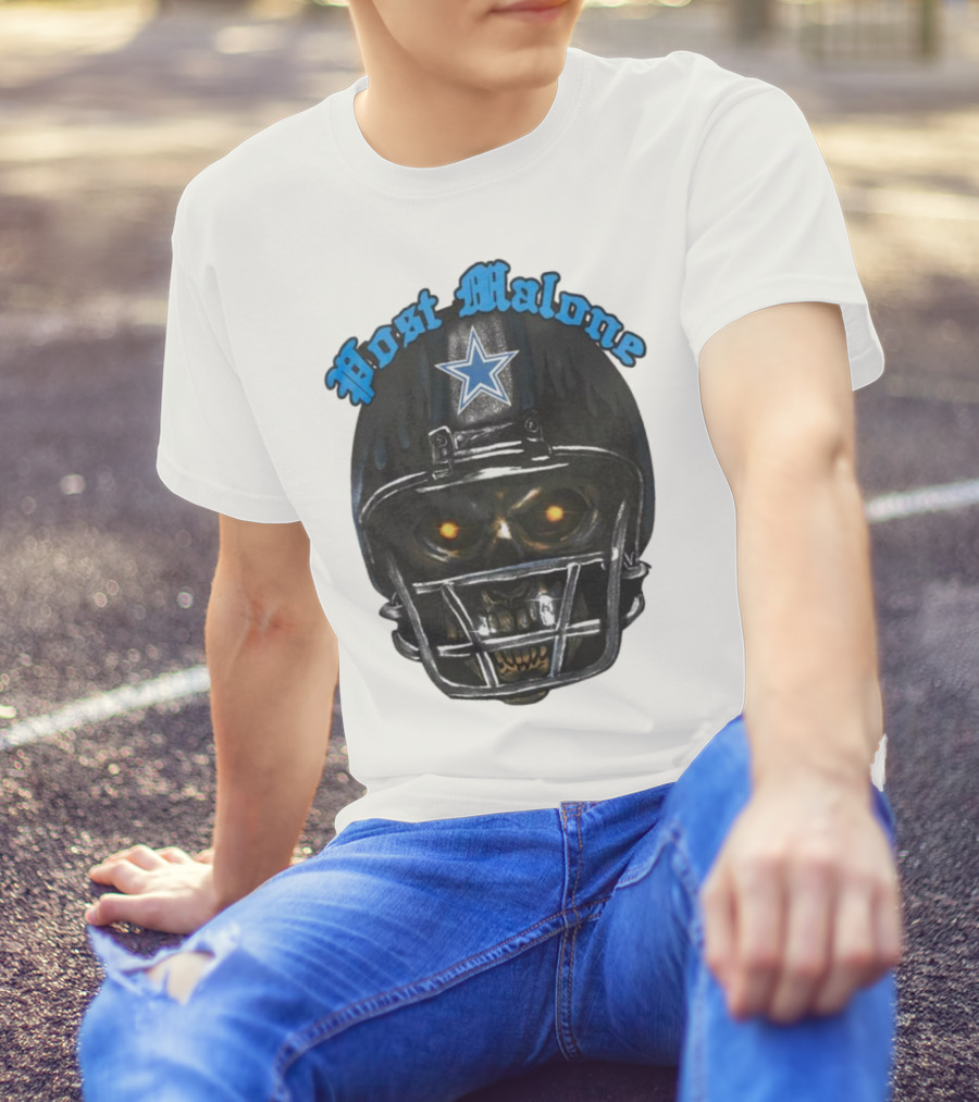 Post Malone Dallas Cowboys Helmet Skeleton With Star T-Shirt