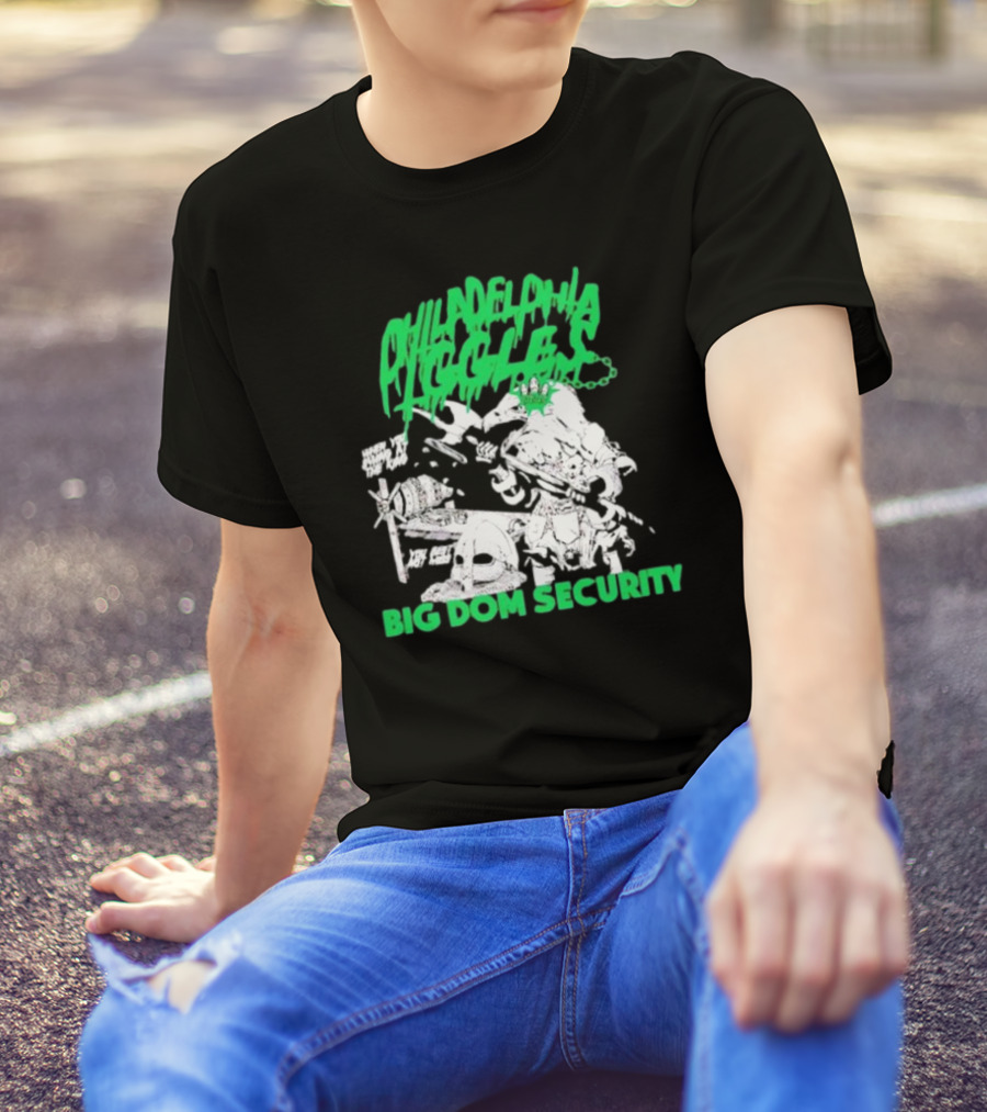 Philadelphia Eagles Big Dom Security Fierce Armored Guard With Spiked Bat T-Shirt