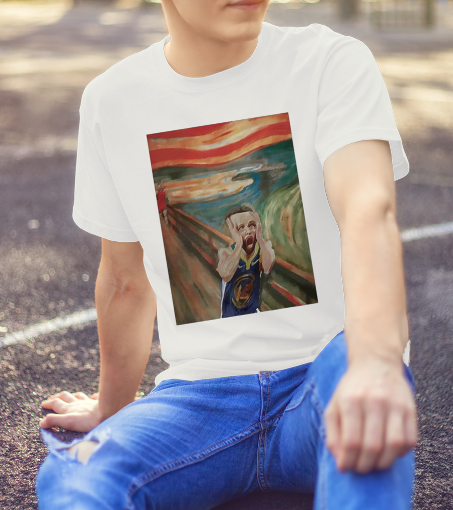 Scream Stephen Curry Warriors Basketball Painting T-Shirt