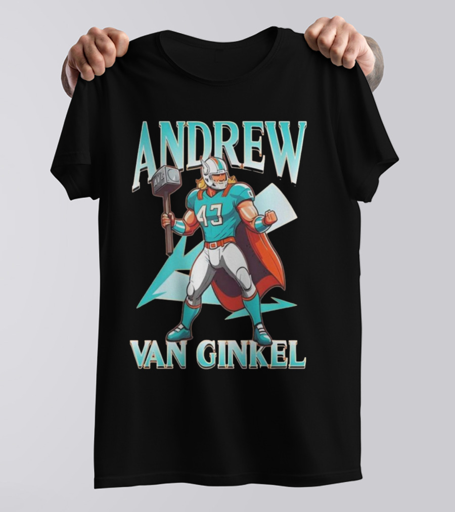 Andrew Van Ginkel Thor 47 Teal Hammer Iconic Figure T-Shirt