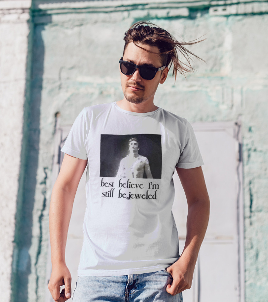 Best Believe I'm Still Bejeweled Black And White Male T-Shirt