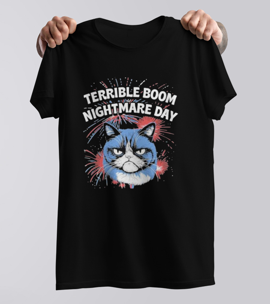 Terrible Boom Nightmare Day Cat Explosion T-Shirt