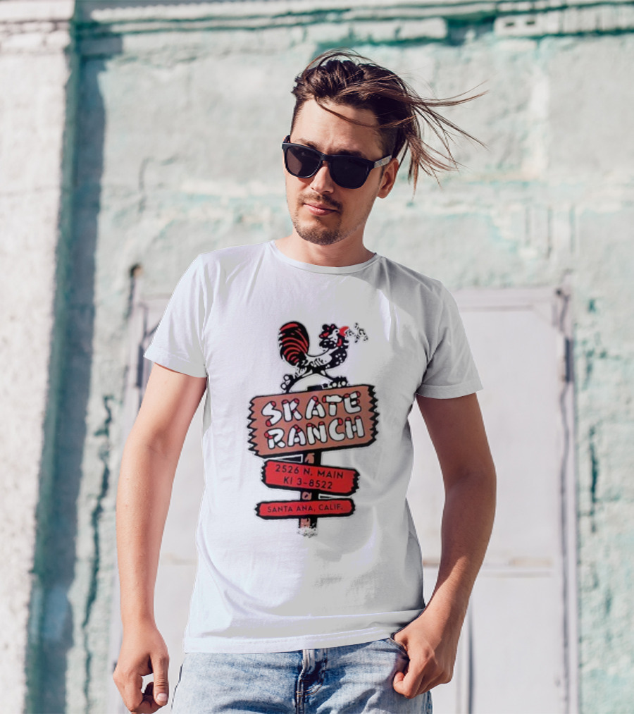 Skate Ranch Chicken 2526 N Main KI 3-8522 Santa Ana Calif T-Shirt