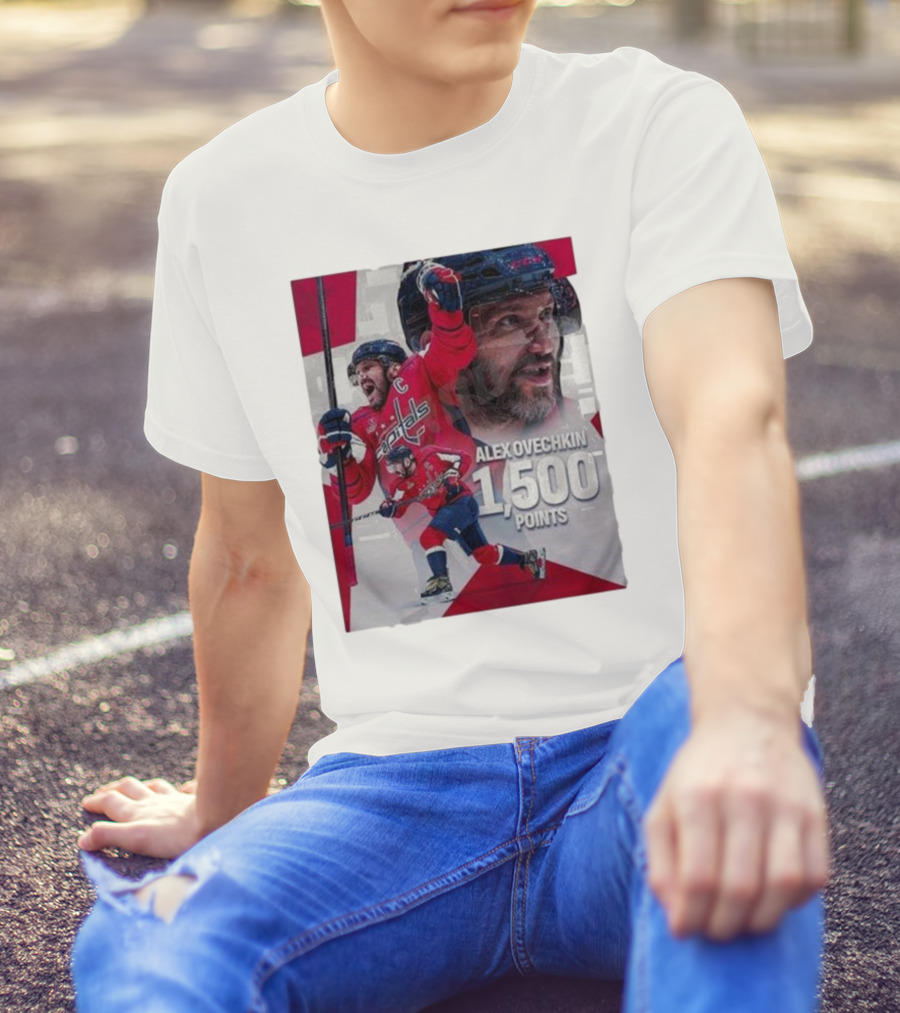 Alex Ovechkin 1500 Points Celebration Washington Capitals Red And White Hockey T-Shirt