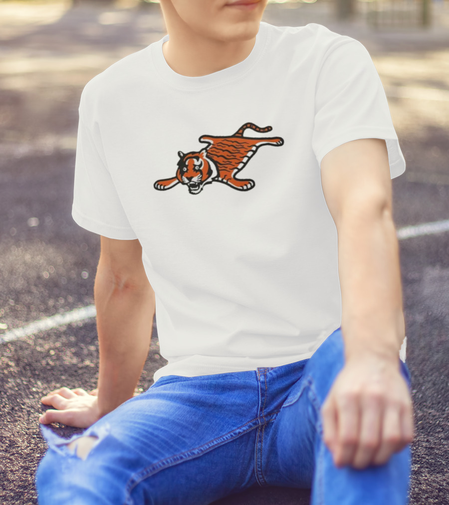 Cincinnati Bengals Funny Flat Mascot Tiger T-Shirt