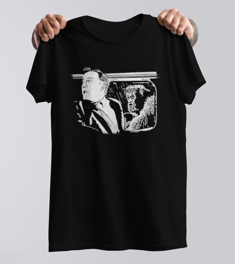 Nightmare At 20000 Feet Twilight Zone Classic Scene With Gremlin Aircraft Passenger T-Shirt