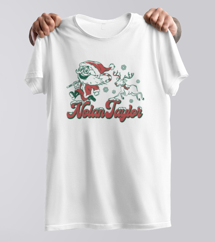 Nolan Taylor Elf And Reindeer Christmas Cheer T-Shirt