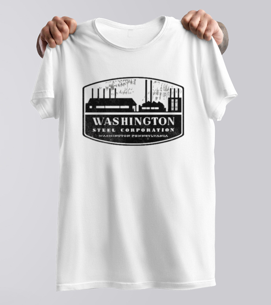 Washington Steel Corporation Washington Pennsylvania Vintage Industrial Look T-Shirt