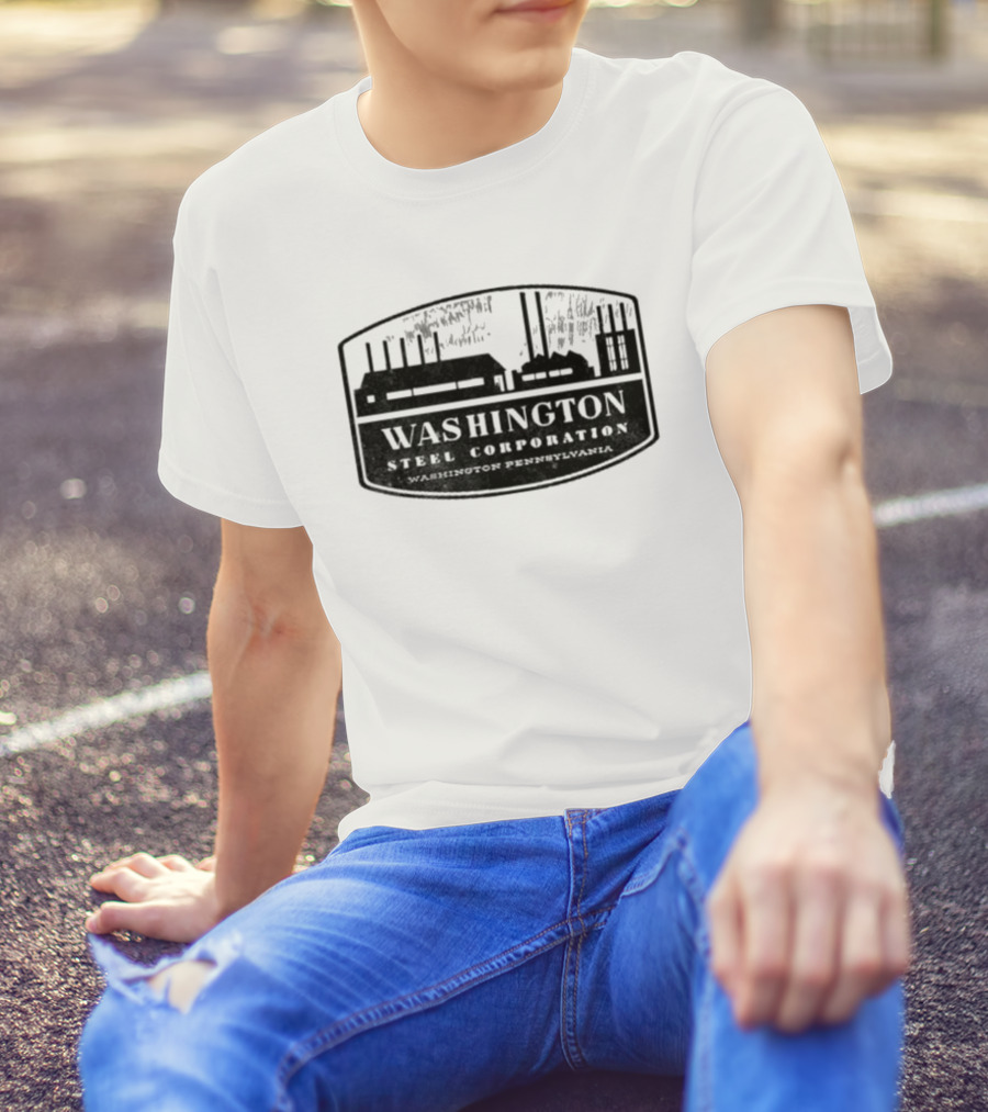 Washington Steel Corporation Washington Pennsylvania Vintage Industrial Look T-Shirt