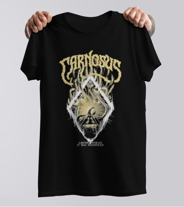 Carnosus Among Worms It Was Whispered Three-Eyed Mystical Face Enclosed In Sunburst Lines T-Shirt