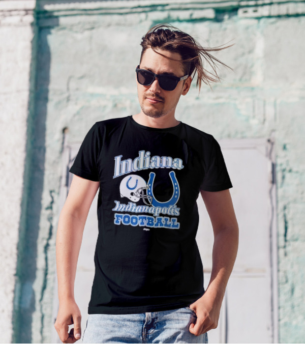 Indiana Indianapolis Colts Football Helmet Horseshoe T-Shirt