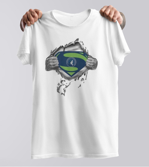 Minnesota Timberwolves Superman Logo Fusion T-Shirt