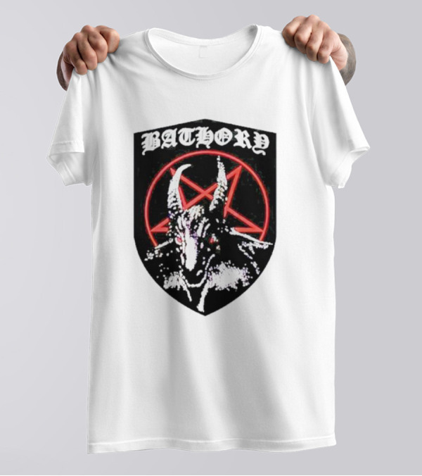 Bathory Pentagram Goat Shield T-Shirt