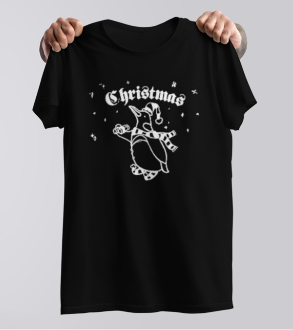 Christmas Bird Count Festive Penguin Scarf And Snowflakes T-Shirt