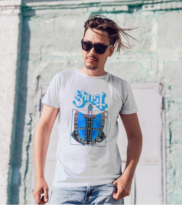 Ghost Vitruvian Skeleton Pope T-Shirt