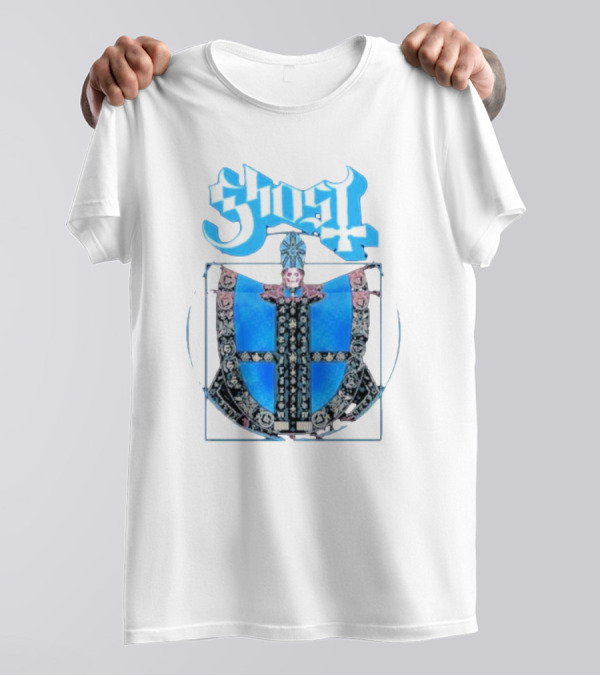 Ghost Vitruvian Skeleton Pope T-Shirt