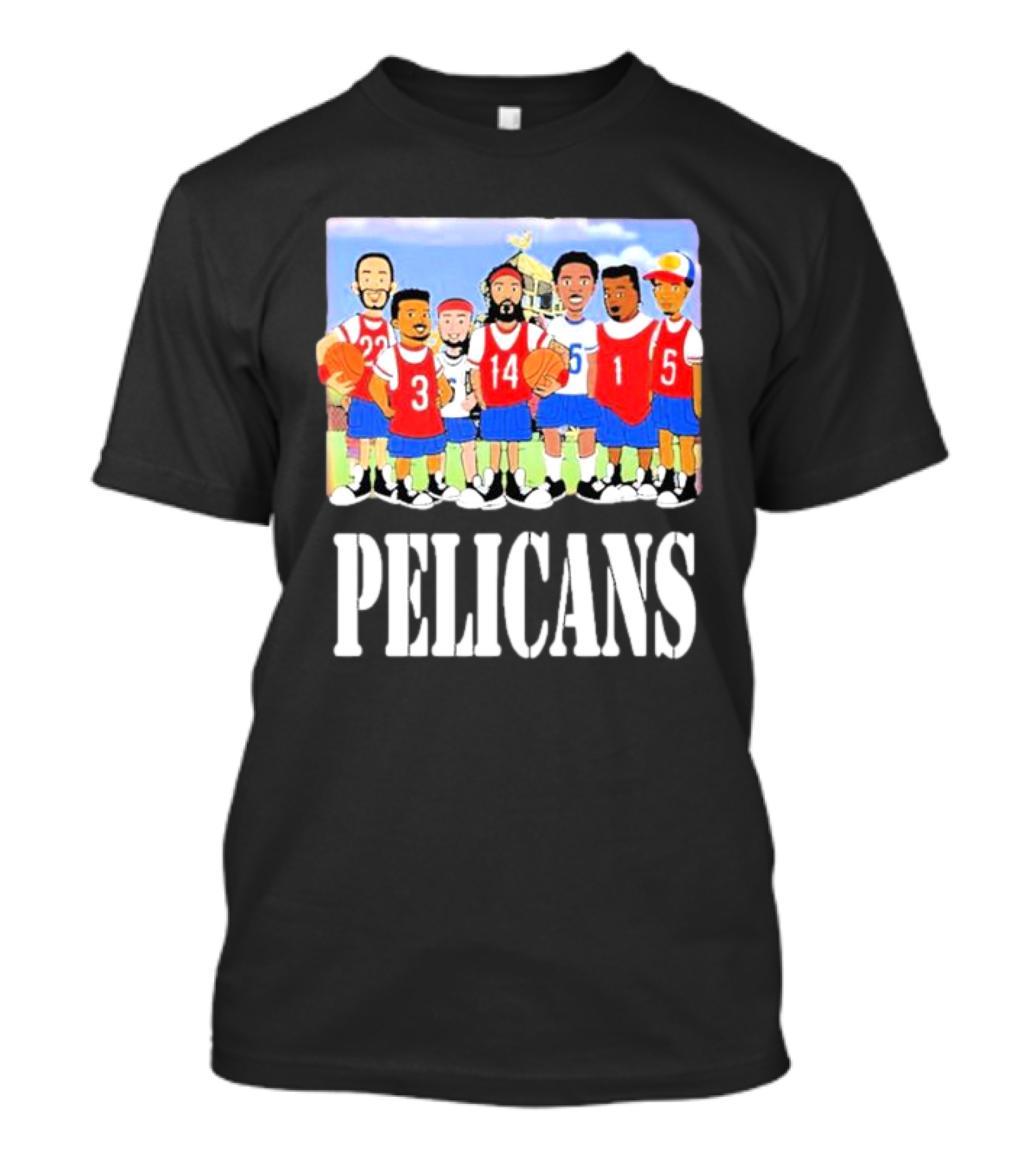 Joelvenile Recess Pelicans Basketball Team Cartoon Characters T-Shirt