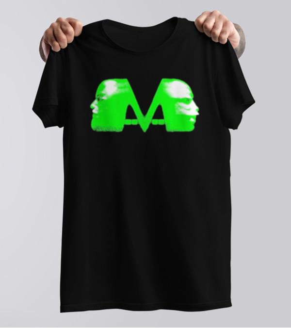 Mansionz M Faces Neon Green Portrait T-Shirt