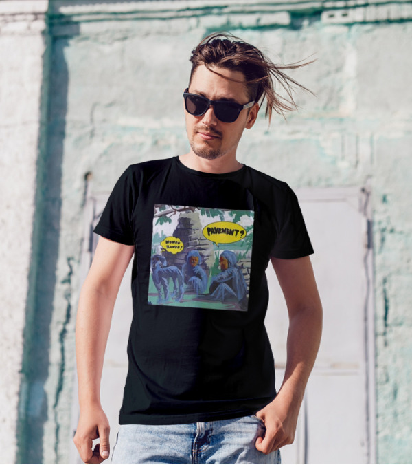 Pavement Wowee Zowee Speech Bubbles And Hooded Figures In Outdoor Scene T-Shirt